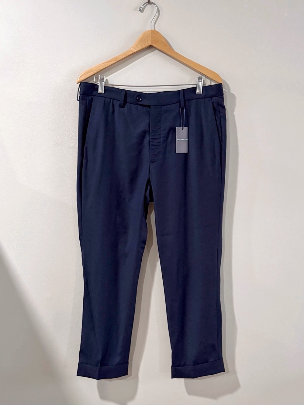 Peter Millar Crown Crafted Men's 35 Navy Wool Dress Pants NWT Quiet Luxury